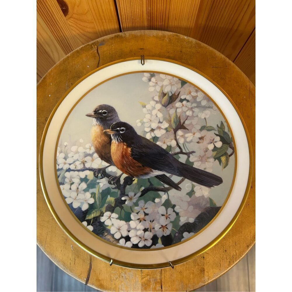 Mario Fernandez 1986 The Seasons Spring Robins Fountainhead Collectors Plate (87